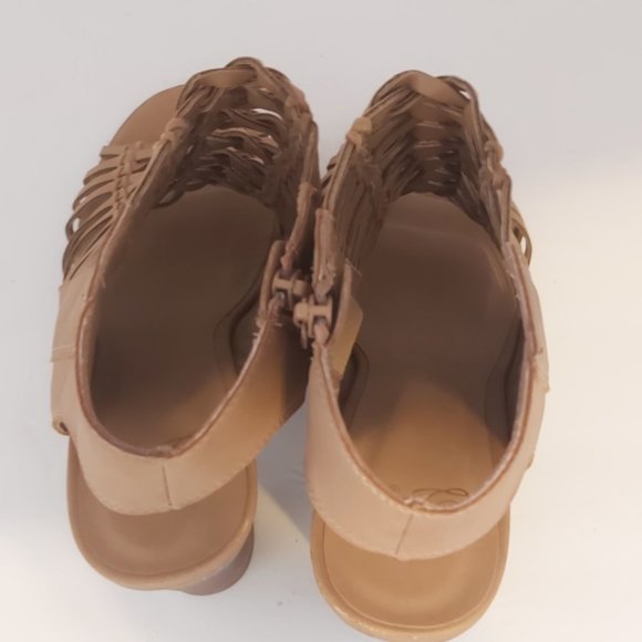 Women's Caged Open Toe Sandals Taupe Size 10 - Picture 7 of 10